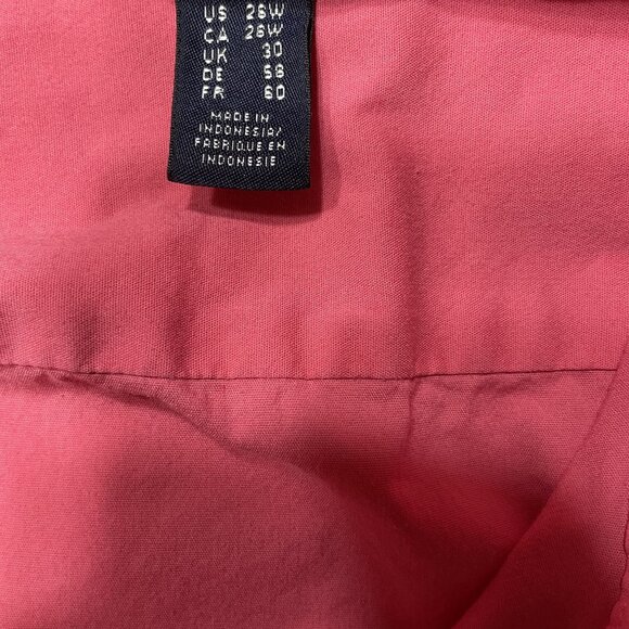 Lands End Pink Button Down Shirt White Piping Trim Plus Size 26 W u - Picture 9 of 9